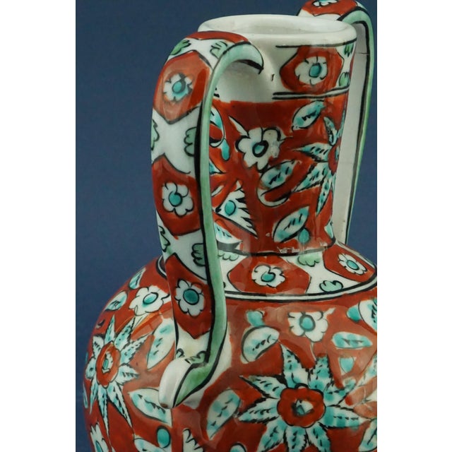 20th Century Ceramic Vase with Iznik Decoration and Stylized Ibex by Icarus Rhodes, Greece, 1950s For Sale - Image 15 of 18