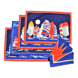 (Final Markdown Before Delist) 1980s Hermes Yachting Placemats & Napkin Set - 8 Pieces For Sale