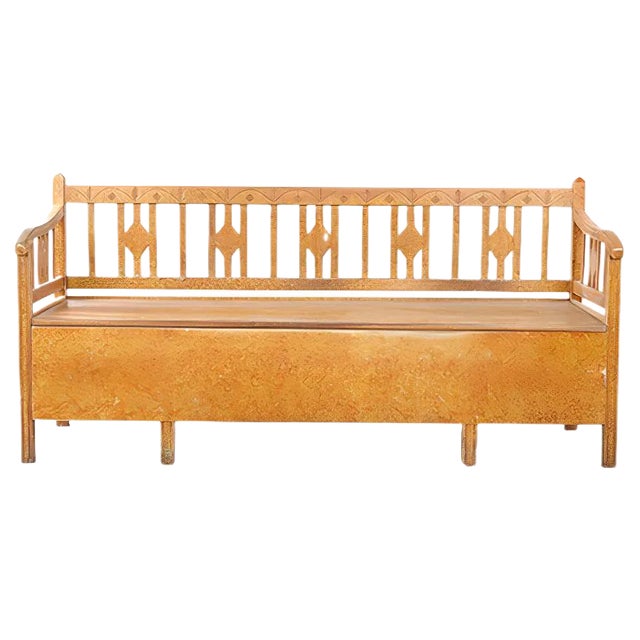 Antique Swedish Marbled Bench, 1890s For Sale