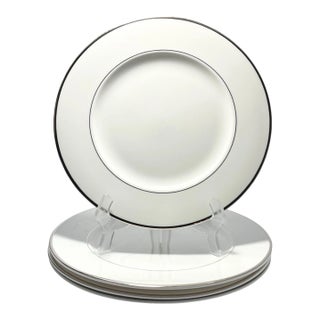 Mikasa “Cameo Platinum” Bone China Dinner Plates - Set of 4 For Sale