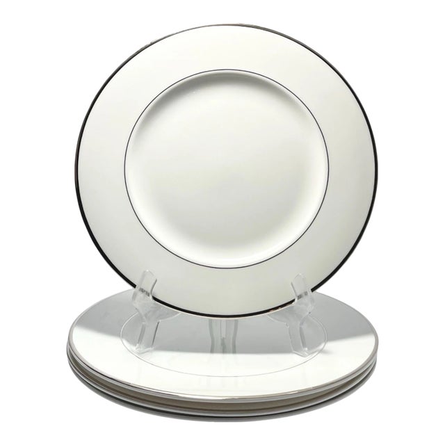 Mikasa “Cameo Platinum” Bone China Dinner Plates - Set of 4 For Sale