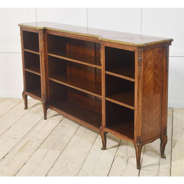 Metal Kingwood Ormolu Mounted Open Bookcase For Sale - Image 7 of 18