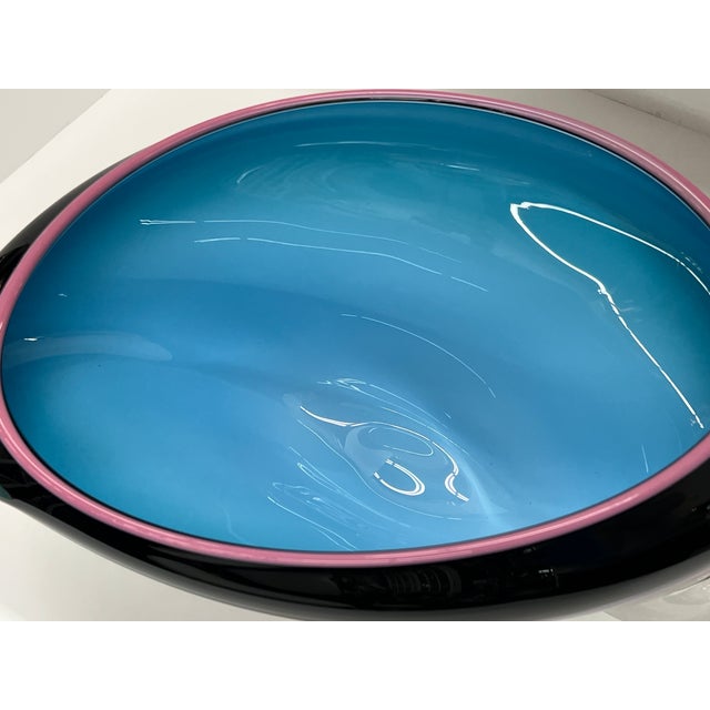 Vintage 1992 Oceanic Wave Series Hand-Blown Glass Vase by Peter Ridabock - Signed For Sale - Image 9 of 18