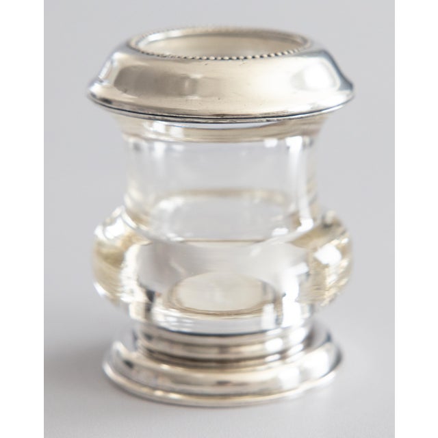 Silver Vintage Sterling Silver & Glass Match Striker Holder For Sale - Image 8 of 9