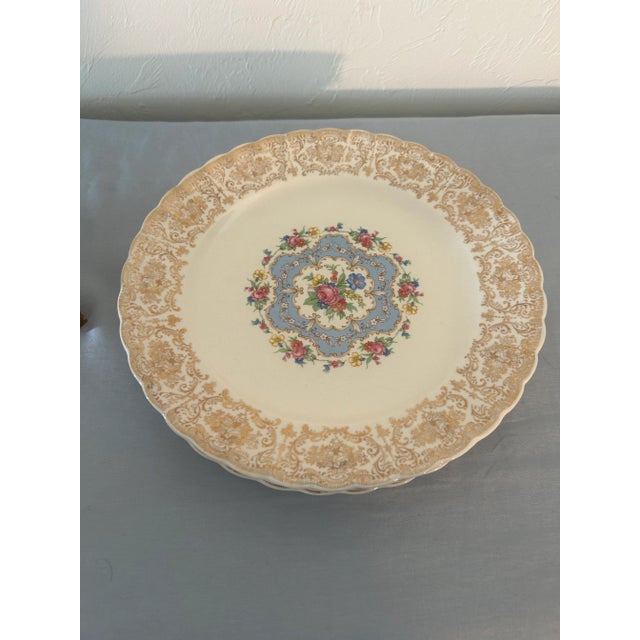 1940s Set of 4 Lyric Dinner Plates by American Limoges, 1940s For Sale - Image 5 of 6