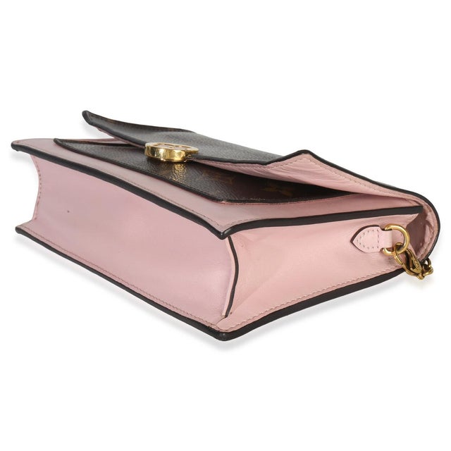 Animal Skin Rose Ballerine Monogram Canvas Flore Chain Wallet For Sale - Image 7 of 9