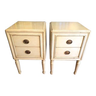Mid 20th Century Vintage Pair French Neoclassical Style Bedside Chests For Sale