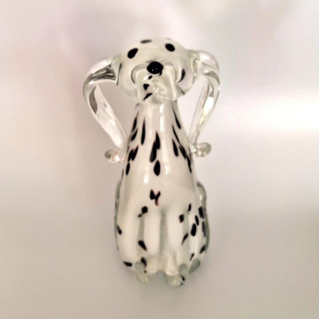 Late 20th Century Late 20th Century Dalmatian Dog Figurine Murano Style Art Glass Decor For Sale - Image 5 of 14