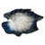 Rare vintage mid-century Pol Chambost blue leaf-shaped ceramic bowl from the 1950s. The bowl is signed on the bottom (see...
