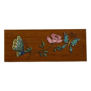 Modernist Tile Art on Walnut For Sale