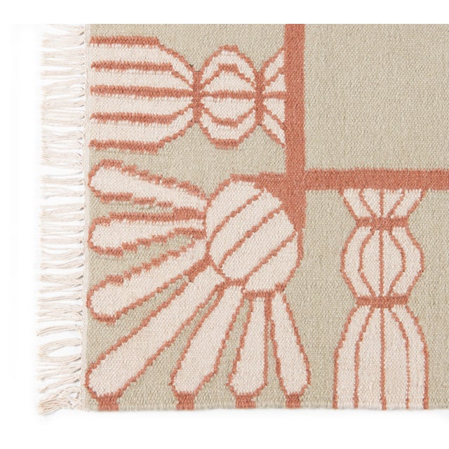Transitional Part & Parcel Goods Wool Tassel Rug, 9' x 12', Celadon, Topaz and Eggshell For Sale - Image 3 of 5