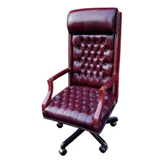Experience the Pinnacle of Comfort and Classic Design With This Exquisite Hickory Leather Executive Chair. For Sale