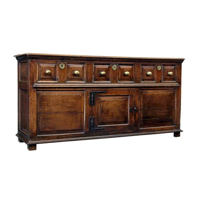 18th Century English Carved Oak Dresser, 1720s For Sale - Image 11 of 11