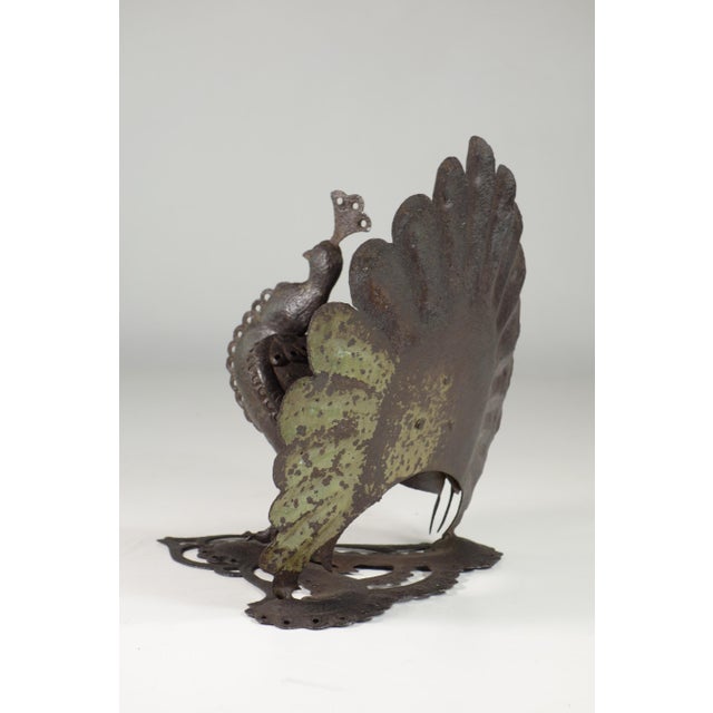 Brown Italian Artist, Peacock, Wrought Iron, Early 20th Century For Sale - Image 8 of 11