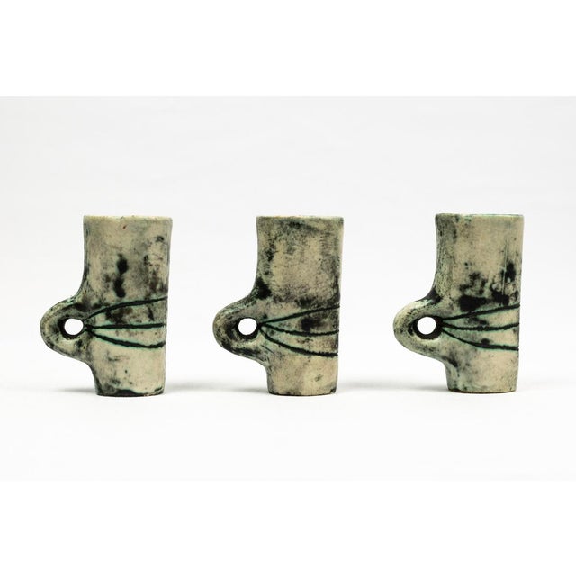 Gray Liqueur Decanter and Celadon in Grey Ceramic and Glasses by Jacques Blin, 1950s, Set of 4 For Sale - Image 8 of 13