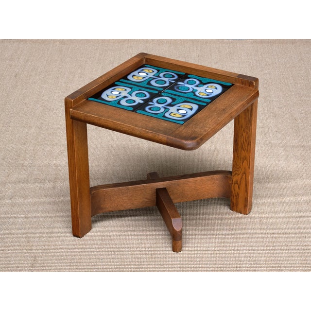 Brown Vintage Side Tables by Guillerme & Chambron for Votre Maison, 1950s, Set of 4 For Sale - Image 8 of 16