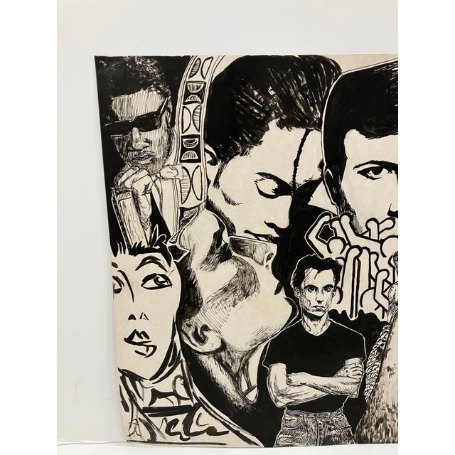 1990s Vintage Original Ink Drawing by Evan Skladany For Sale - Image 5 of 7