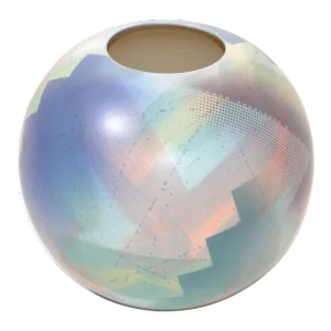 John Bergen Studio Canada Hand Painted Glazed Round Ceramic Vase Contemporary 80