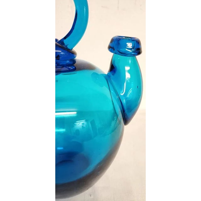 Blue Crystal Bottle, Spain, 1980s For Sale - Image 6 of 9