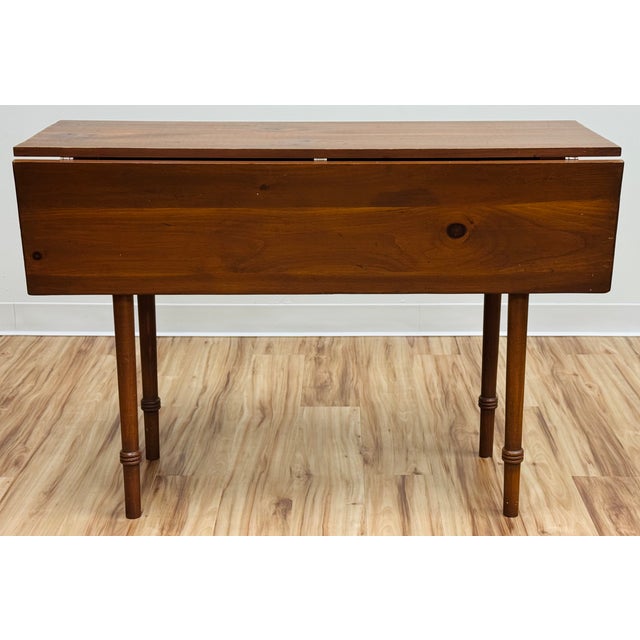 Brown Vintage Turned Wood Drop Leaf Table For Sale - Image 8 of 18