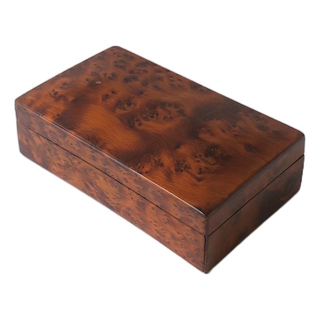 Burl Wood Jewelry Box, Mid-20th Century For Sale