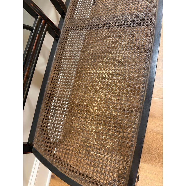 1990s Baker Furniture Governor Alston Regency Ebonized & Parcel Gilt Settee For Sale In Philadelphia - Image 6 of 7