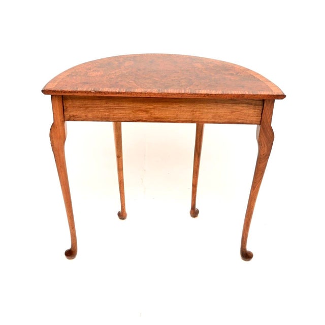 Antique Burr Walnut Console Table, 1900 For Sale - Image 4 of 11