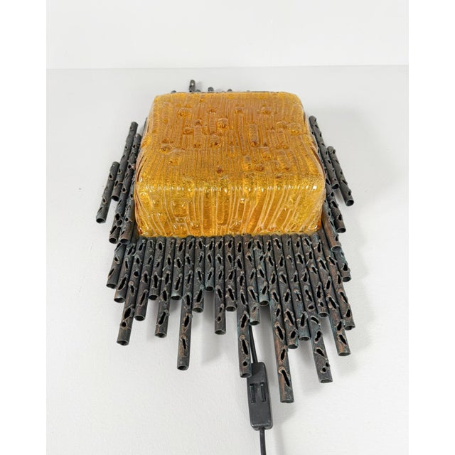 Brutalist Wall Lamp by Marcello Fantoni, Italy, 1970s For Sale - Image 9 of 18