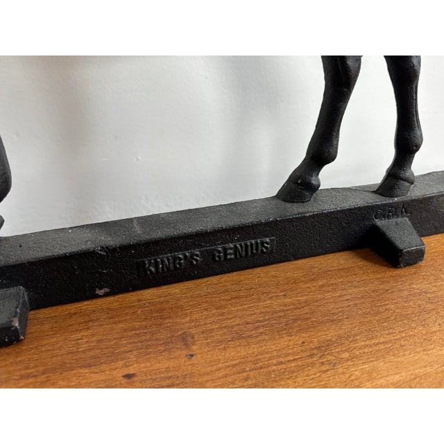 Virginia Metalcrafters Vintage Equestrian Cast Iron Horse Doorstop by Virginia Metalcrafters For Sale - Image 4 of 7