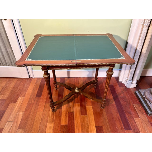 20th Century French Louis XVI-style Marquetry Game Table For Sale - Image 11 of 16