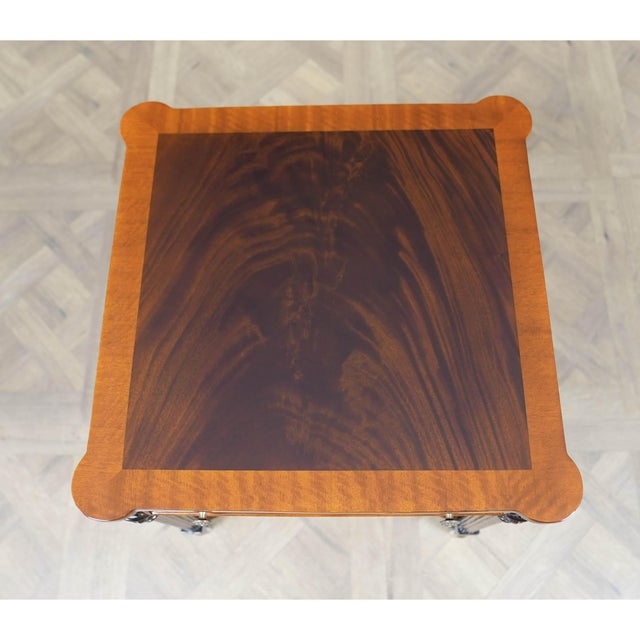 Traditional Square Mahogany End Table For Sale - Image 10 of 12