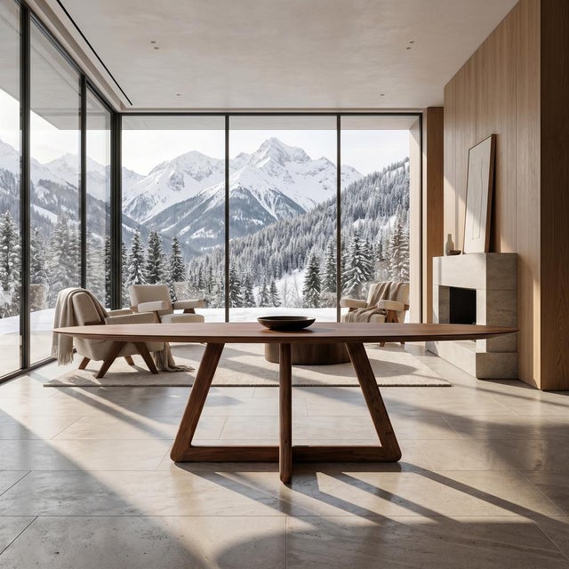 Axis Wood Dining Table by Greyge For Sale - Image 10 of 11