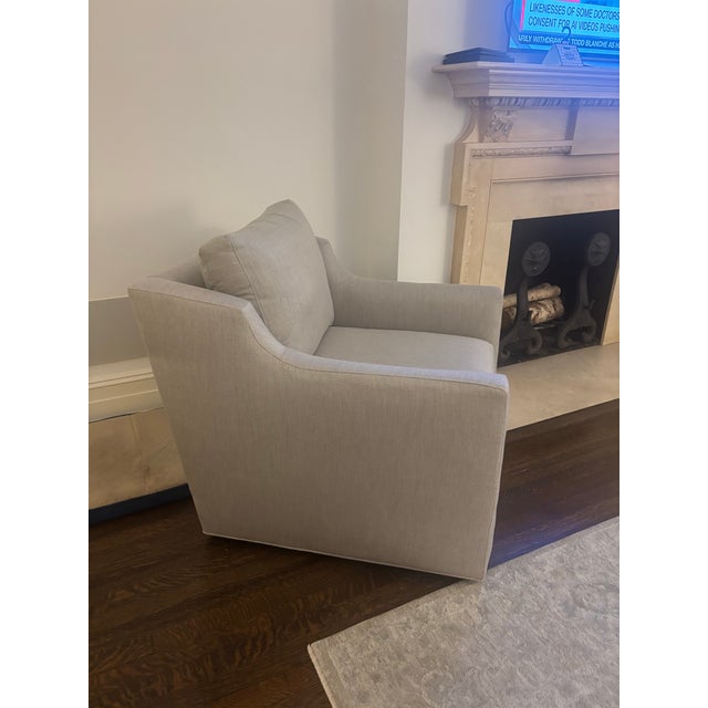 Pair of Pristine Mitchell Gold Swivel GiGi Club Chairs For Sale - Image 10 of 12