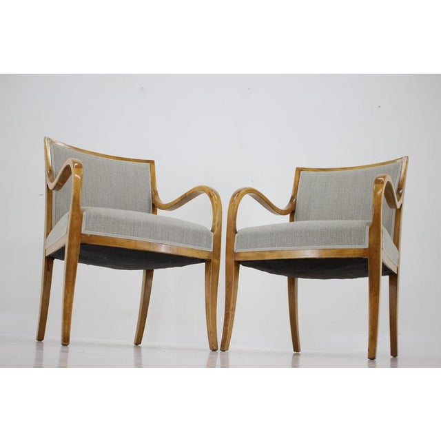 Set of Vintage Danish Armchairs in Birch by Frits Henningsen, 1950s For Sale - Image 13 of 18