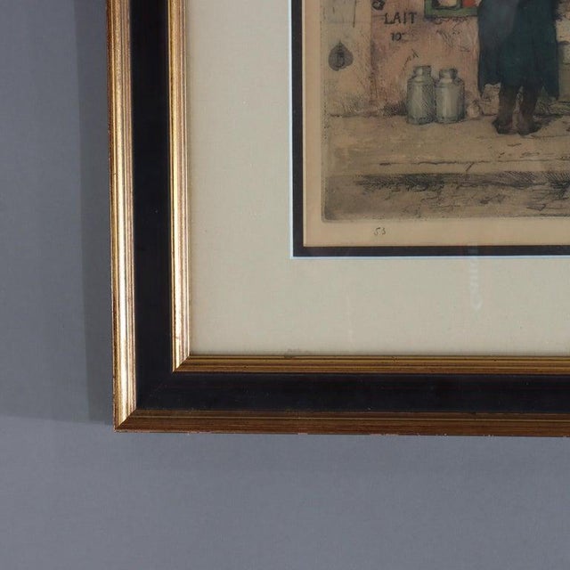 Color Etching by T. F. Simon “From the Latin Quarter” Signed & Numbered C1930 For Sale - Image 4 of 9