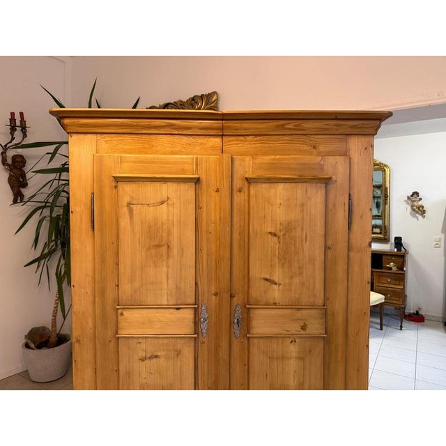 Brown Biedermeier Spruce Farmhouse Cupboard For Sale - Image 8 of 17