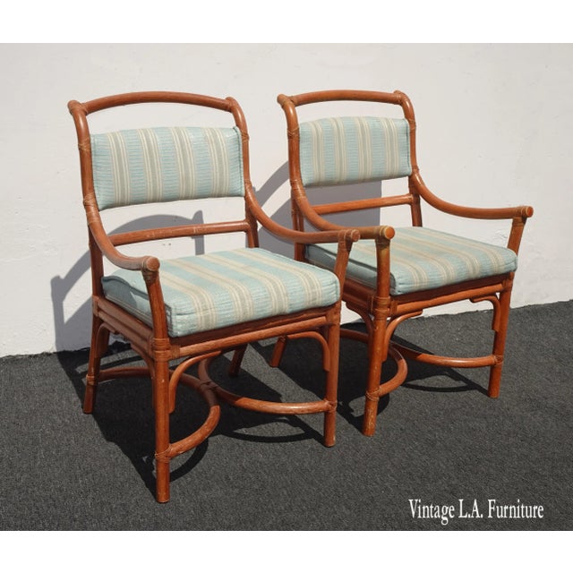 Vintage Mid Century Gervasoni Rattan Accent Chairs With Leather Straps #2 - a Pair For Sale - Image 12 of 12