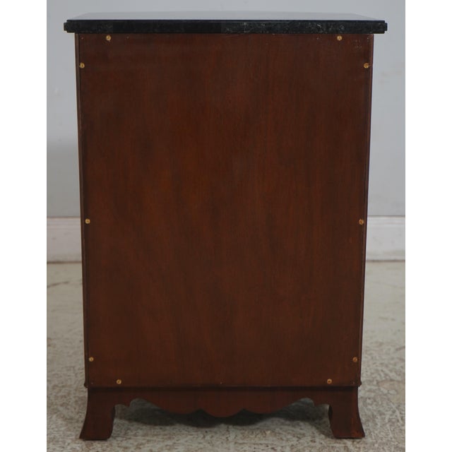 1990s Marble Top Mahogany Cabinet Door Nightstands, A Pair For Sale - Image 17 of 17