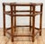 Chinoiserie Vintage Angular Rattan Glass Top Side Table For Sale - Image 3 of 8