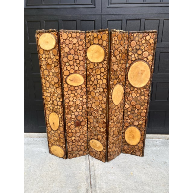 This substantial vintage solid pine 5-panel room divider brings two dramatic looks in one versatile piece. Crafted in the...