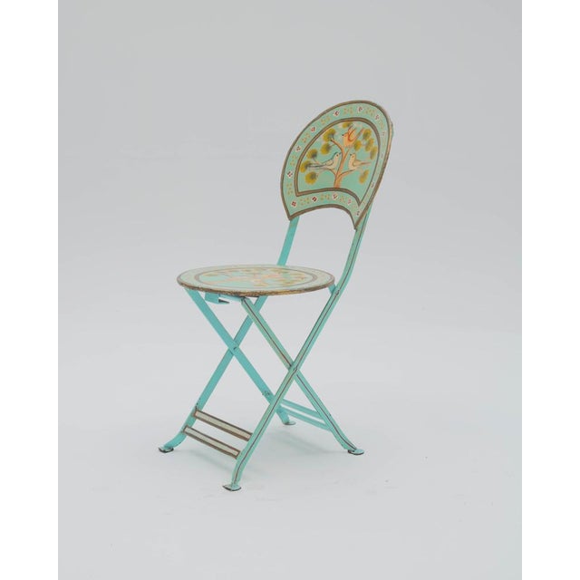 Folk-Art-Style Folding Chairs, 1940s, Set of 2 For Sale - Image 3 of 16