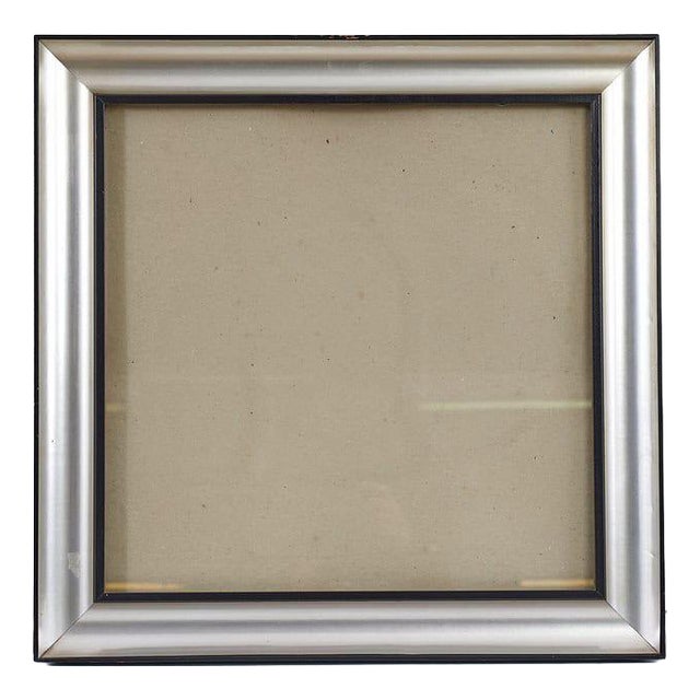 Vintage Frame in Wood with Silver Metal Effect For Sale