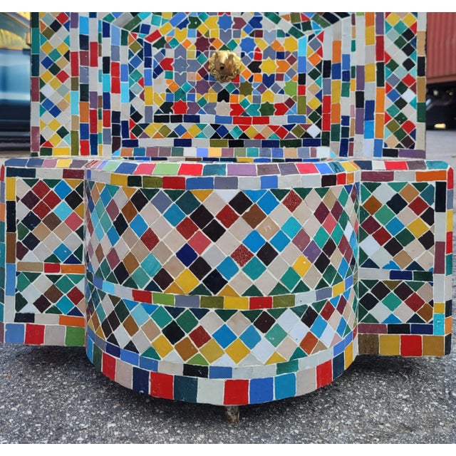 Multicolor Handmade Moroccan Mosaic Tile Fountain / Patchwork Style For Sale - Image 4 of 7