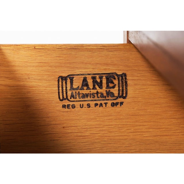 Pair of Lane Tuxedo Walnut and Rosewood Inlaid Bowtie End Tables, Circa 1960s For Sale - Image 17 of 18
