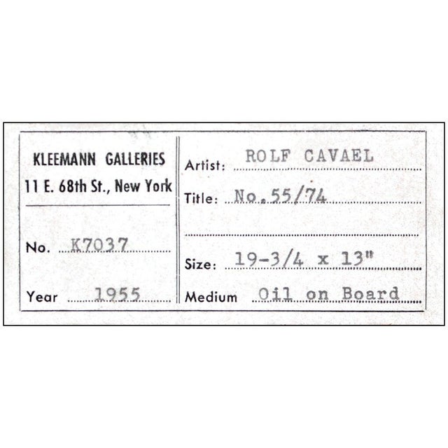 1950s Composition No 55-74, Rolf Cavael For Sale In Minneapolis - Image 6 of 6