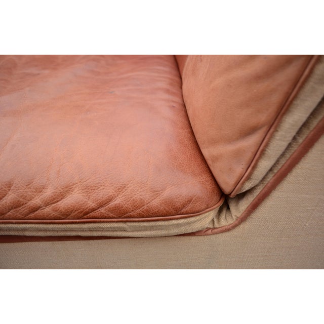 Sapporo Sofa in Cognac Canvas and Leather from Oy Dahlqvist AB / BD Möbel, 1976, Set of 3 For Sale - Image 10 of 18