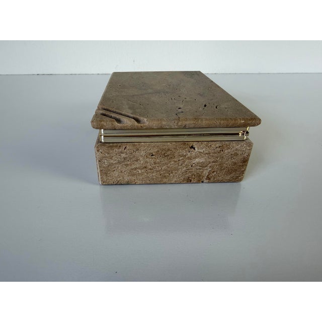 1980s Vintage Italian Travertine Jewelry Box in the Style of Fratelli Mannelli For Sale - Image 9 of 11
