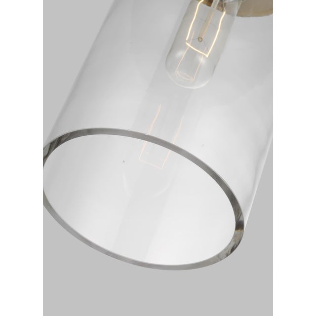 Chapman & Myers by Visual Comfort Studio Garrett Medium Cylinder Pendant, Brass For Sale - Image 4 of 5