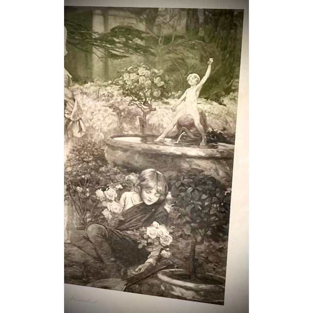 Large Art Nouveau Lithograph Arthur Augustus Dixon the Sleeping Minstral 19th C, Framed For Sale - Image 14 of 16