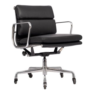 Mid Century Black Leather Office Chair by Eames for Herman Miller For Sale